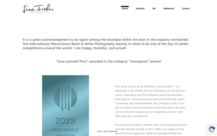 Screenshot of linafessler.com