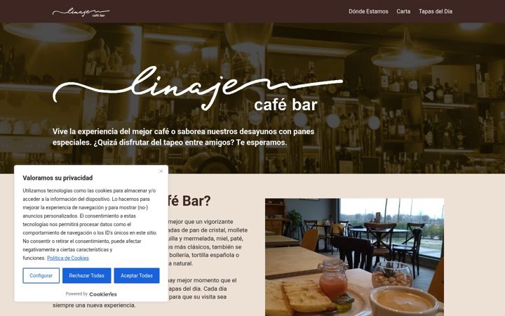 Screenshot of linajecafebar.com
