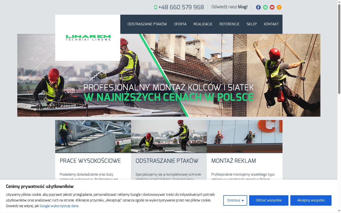 Zrzut ekranu banera zgody wyświetlanego przed jakąkolwiek interakcją