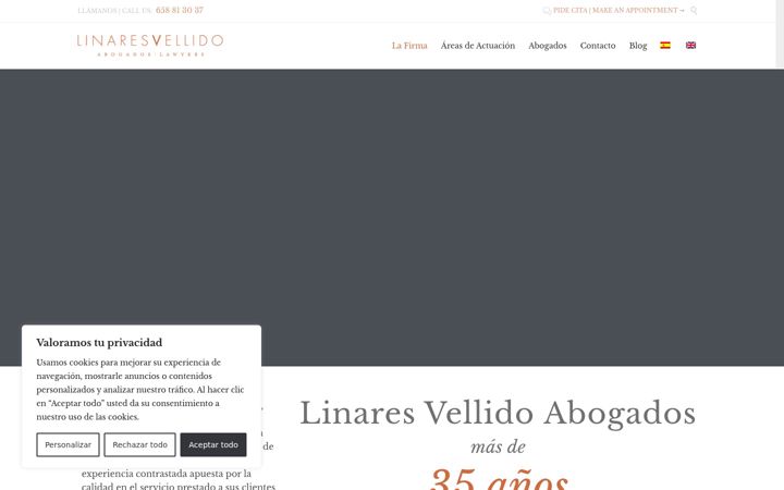 Screenshot of linaresvellidoabogados.com
