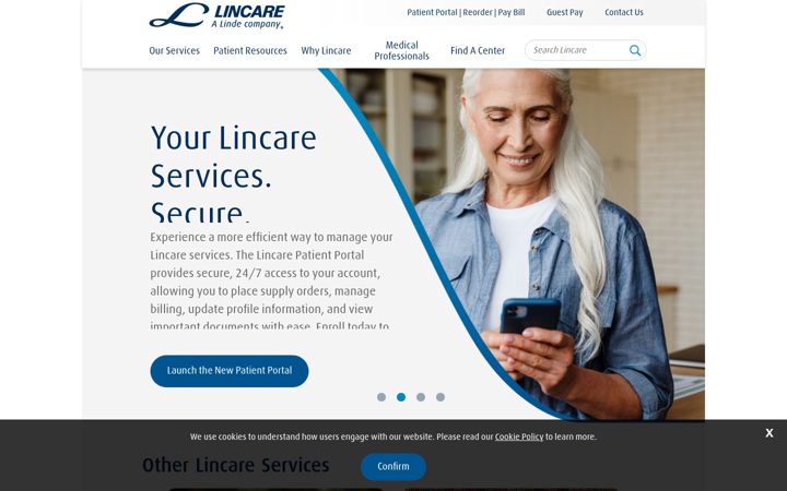 Screenshot of lincare.com