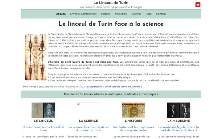 Screenshot of linceul-turin.com
