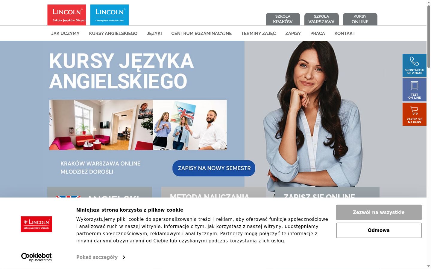 Zrzut ekranu banera zgody wyświetlanego przed jakąkolwiek interakcją