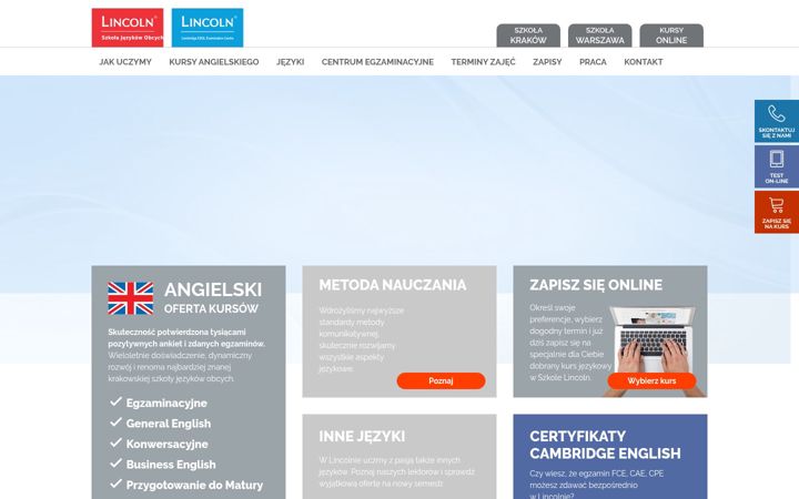 Screenshot of lincoln.edu.pl
