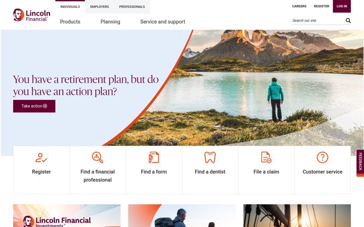 Screenshot of lincolnfinancial.com
