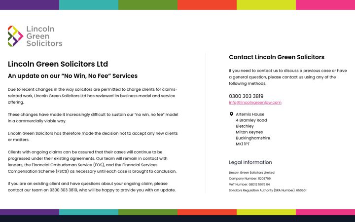 Screenshot of lincolngreenlaw.co.uk