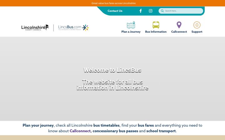 Screenshot of lincsbus.com