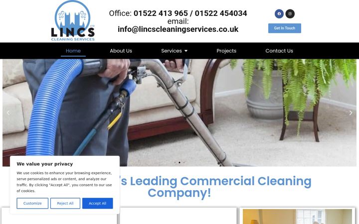 Screenshot of lincscleaningservices.co.uk
