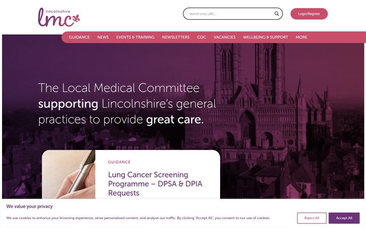 Screenshot of lincslmc.co.uk