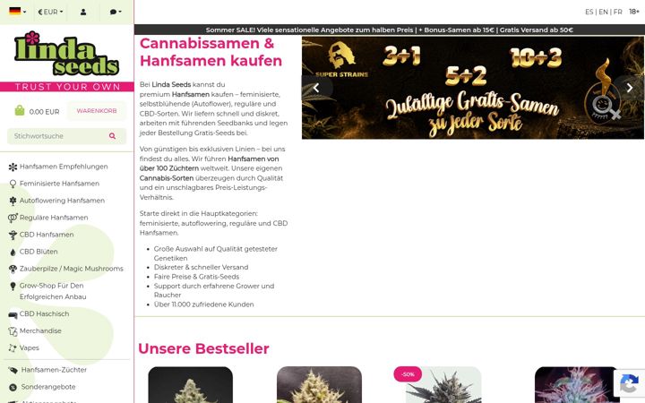 Screenshot of linda-seeds.com