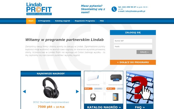 Screenshot of lindab-profit.pl