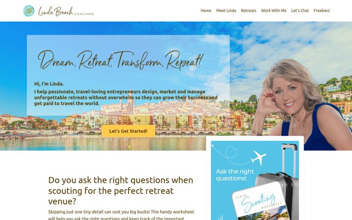 Screenshot of lindabeachcoaching.com