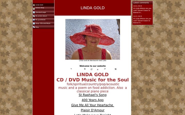 Screenshot of lindagold-musicforthesoul.com