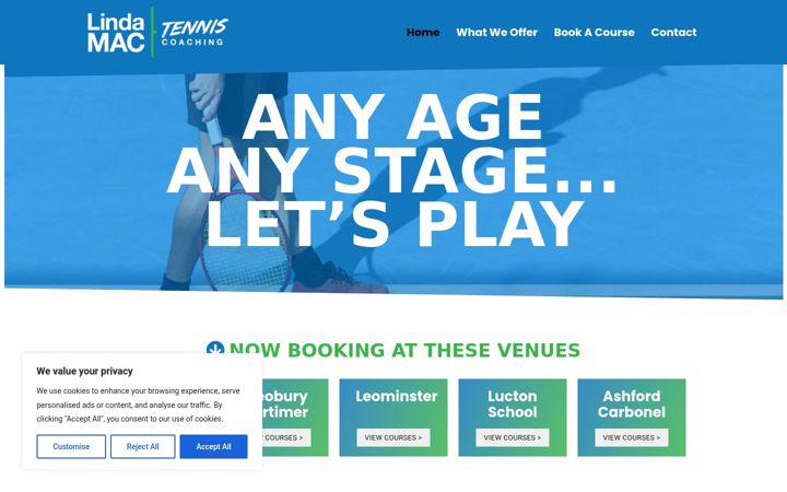 Screenshot of lindamactennis.co.uk