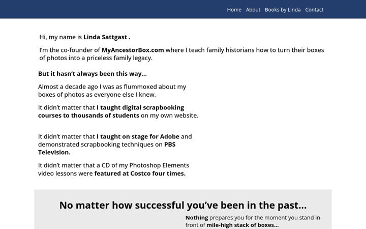 Screenshot of lindasattgast.com