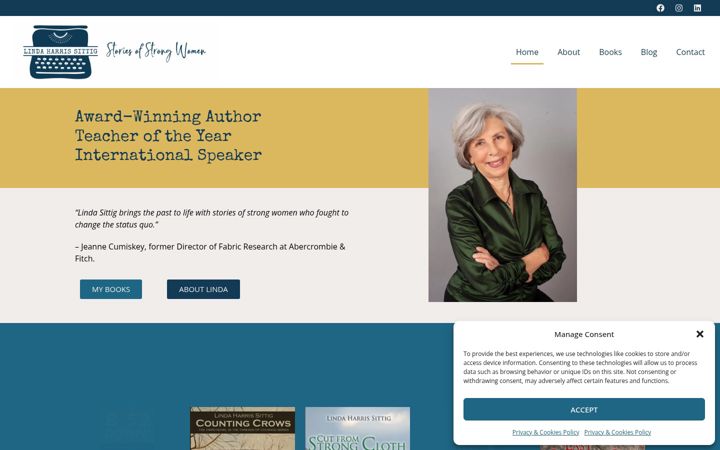 Screenshot of lindasittig.com