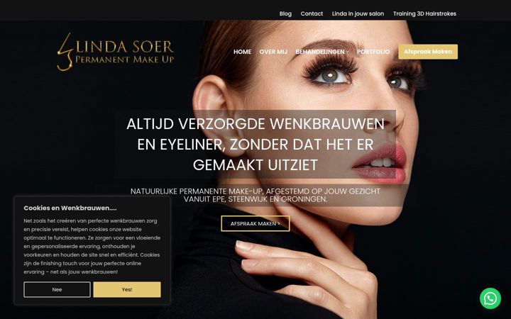 Screenshot of lindasoer.nl