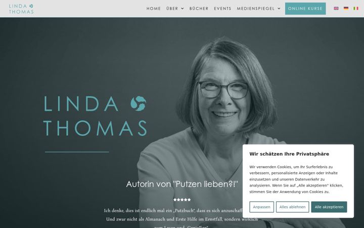Screenshot of lindathomas.org