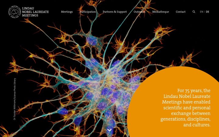 Screenshot of lindau-nobel.org