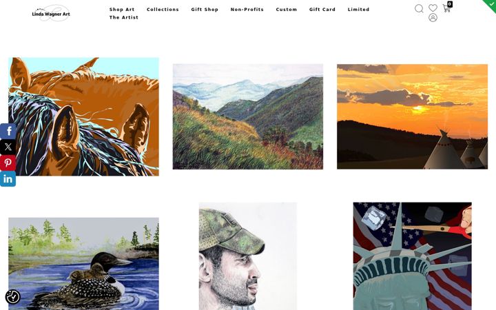 Screenshot of lindawagnerart.com
