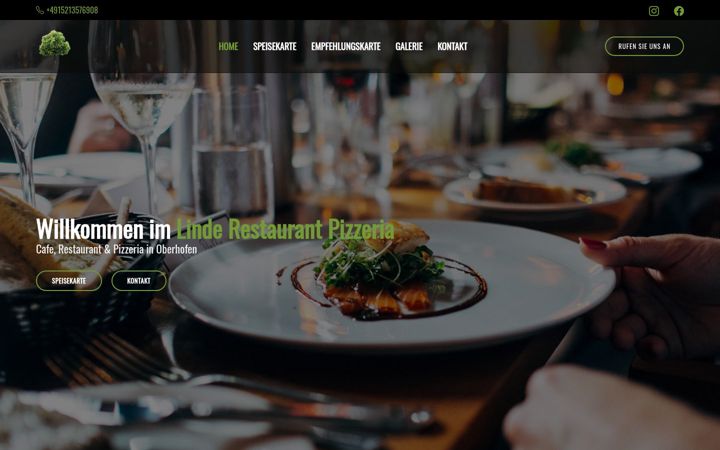 Screenshot of linde-restaurant-pizzeria-ravensburg.de