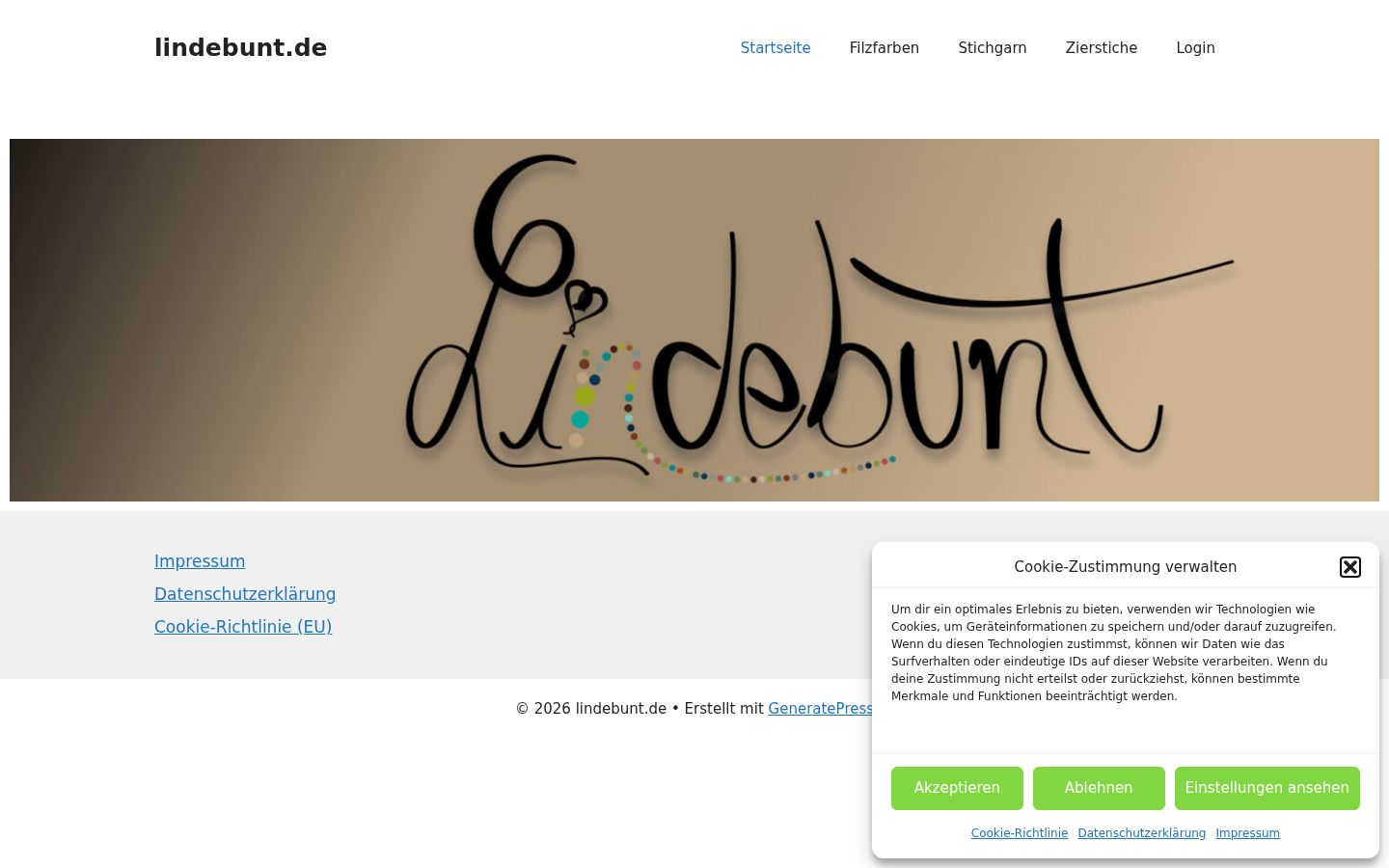 Screenshot des Einwilligungsbanners vor jeglicher Interaktion