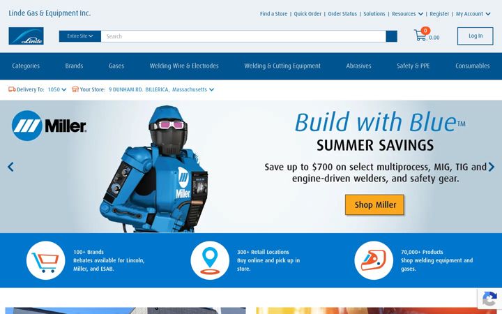 Screenshot of lindedirect.com