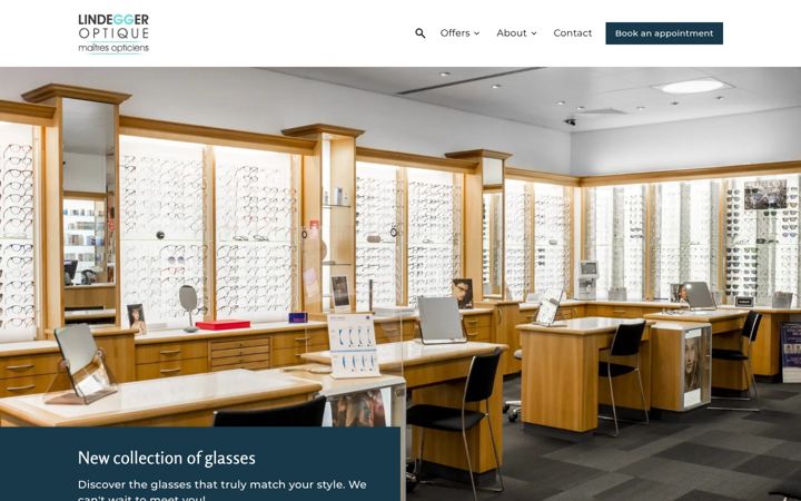 Screenshot of lindegger-optic.ch