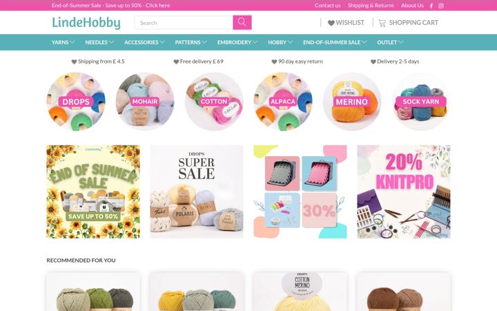 Screenshot of lindehobby.co.uk