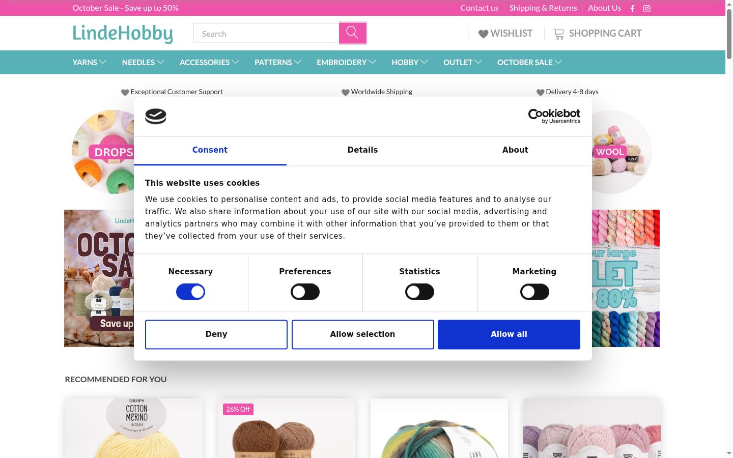 Zrzut ekranu banera zgody wyświetlanego przed jakąkolwiek interakcją