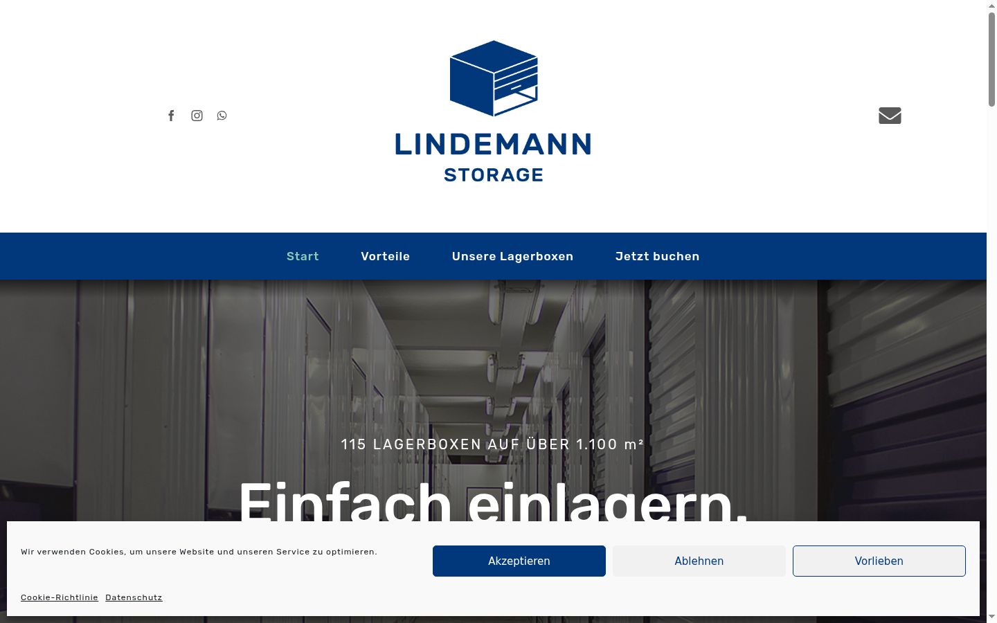 Screenshot des Einwilligungsbanners vor jeglicher Interaktion