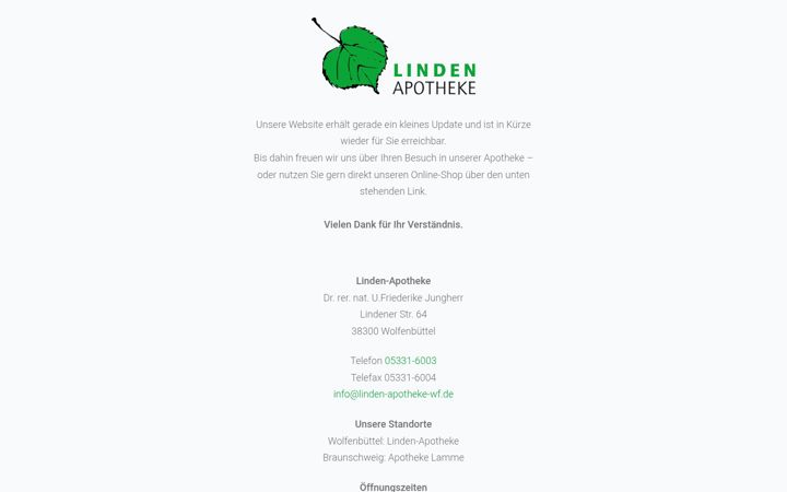 Screenshot of linden-apotheke-wf.de