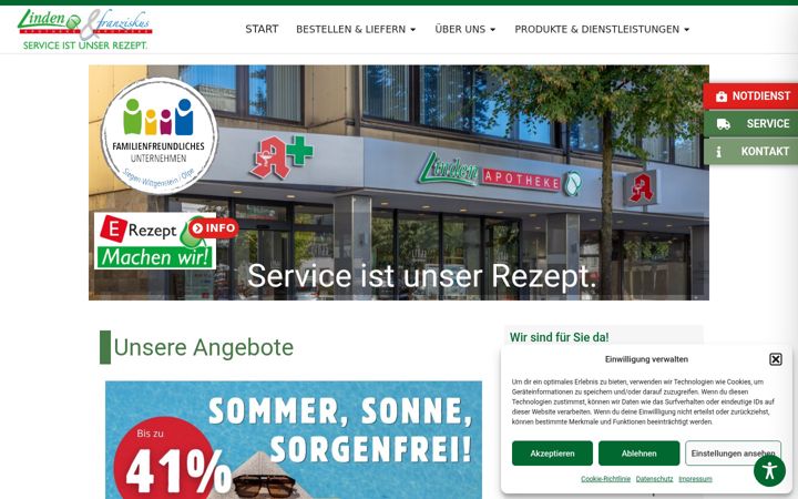 Screenshot of linden-apotheke.eu