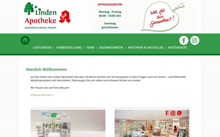 Screenshot of lindenapotheke-greifswald.de