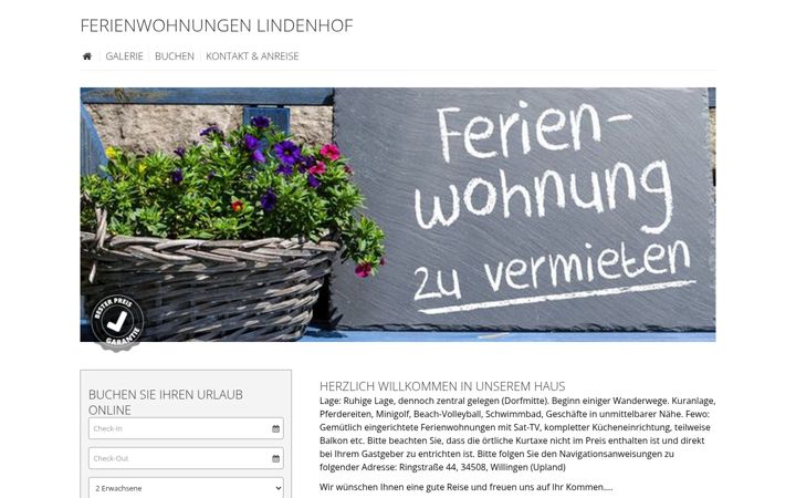 Screenshot of lindenhof-willingen.de