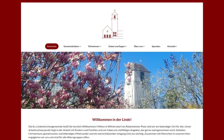Screenshot of lindenkirche.de