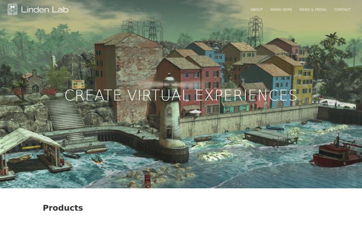 Screenshot of lindenlab.com