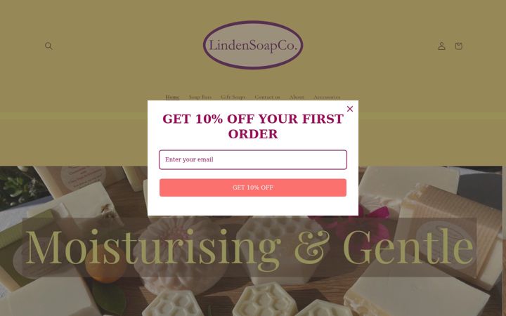 Screenshot of lindensoapco.co.uk
