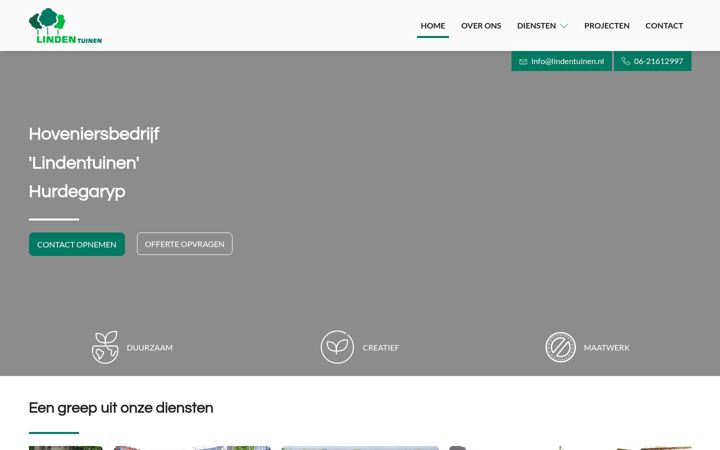 Screenshot of lindentuinen.nl