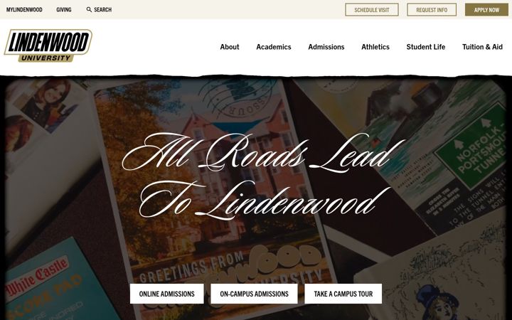 Screenshot of lindenwood.edu