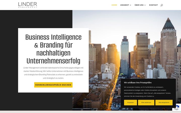 Screenshot of linder-management.com