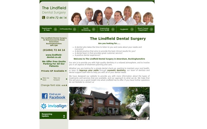 Screenshot of lindfield-dental.co.uk