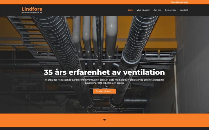 Skærmbillede af lindforsventilation.se