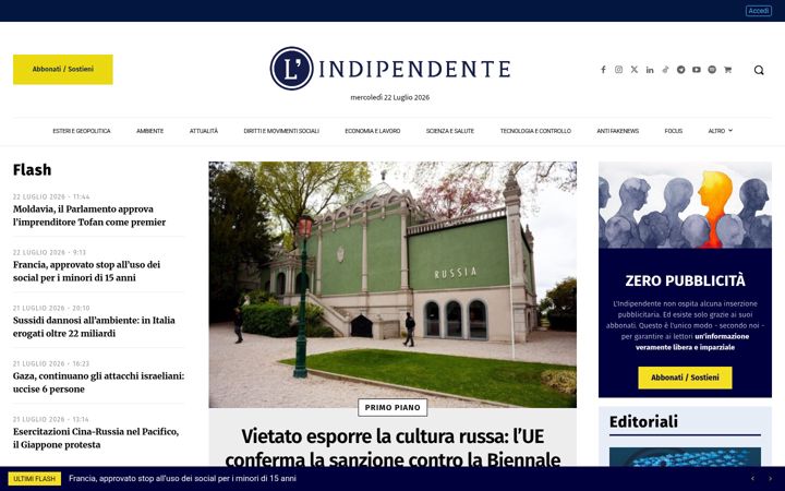 Screenshot of lindipendente.online