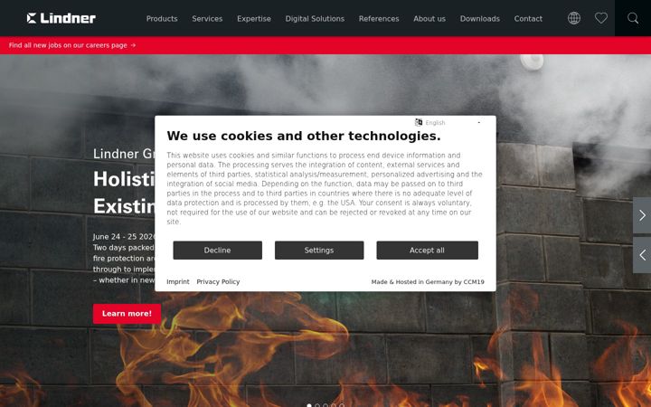 Screenshot of lindner-group.com