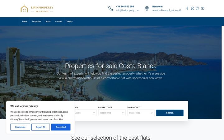 Screenshot of lindproperty.com