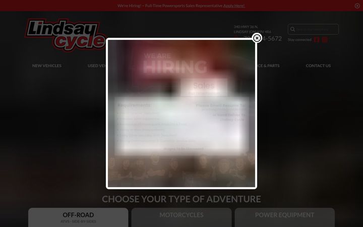 Screenshot of lindsaycycle.com