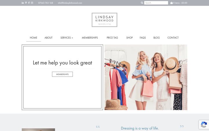 Screenshot of lindsaykirkwood.com
