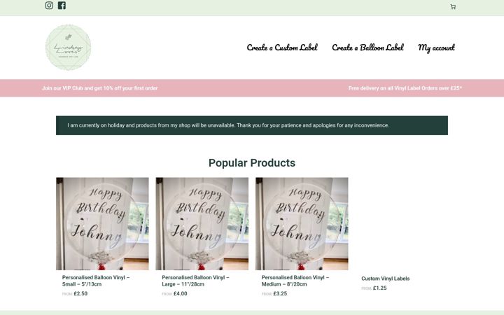 Screenshot of lindsayloves.co.uk