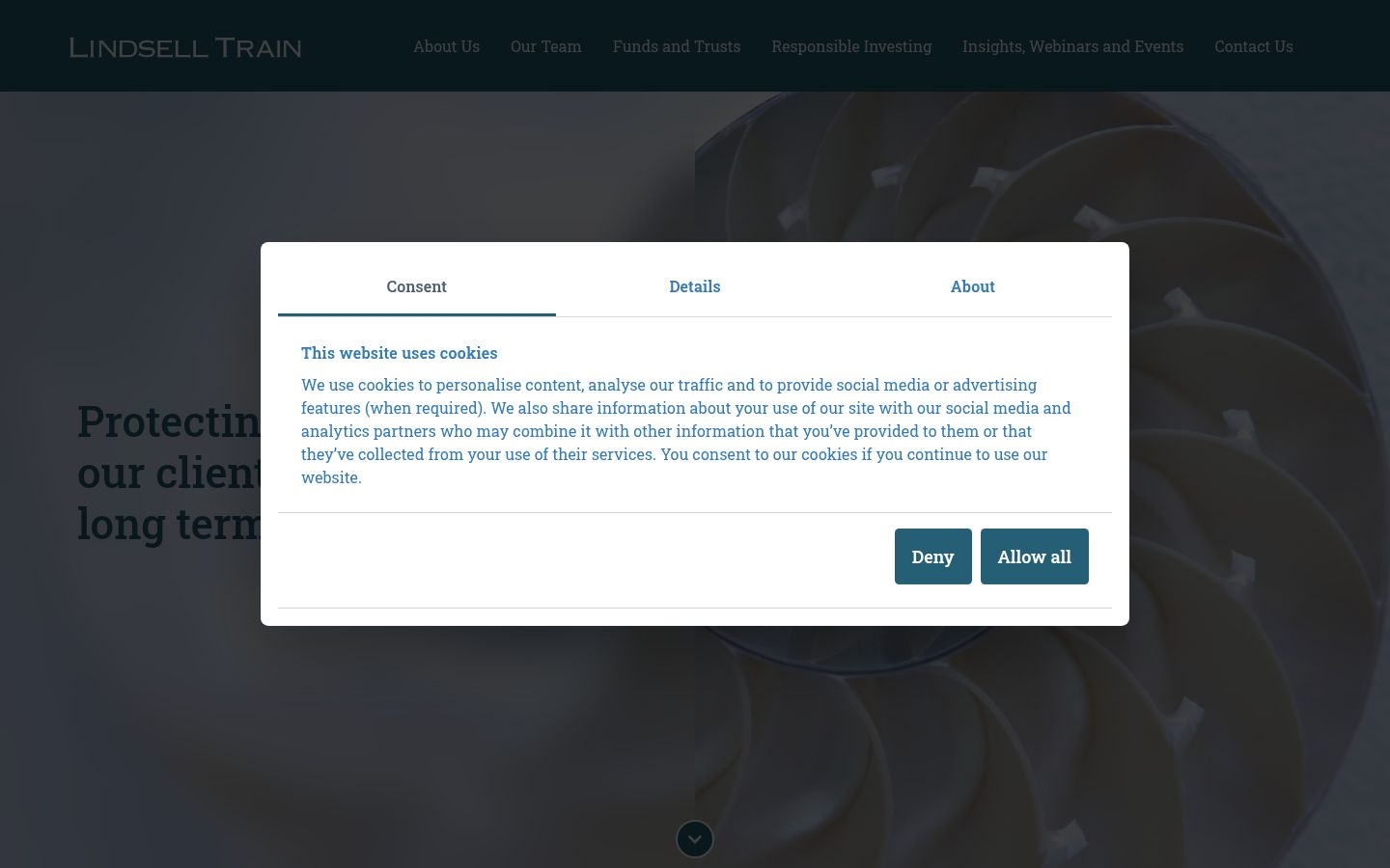 Capture d'écran de la bannière de consentement affichée avant toute interaction
